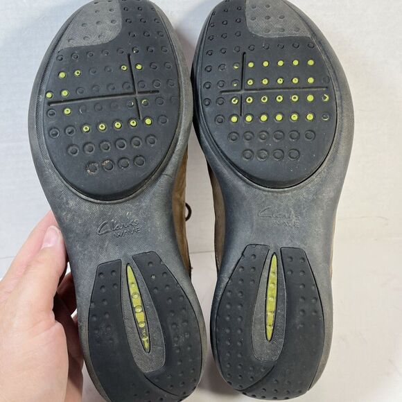 Clarks Wave Walk Shoes‎ Womens 9 M Wave Trek Low Sneakers 86509 Brown Leather - Picture 12 of 14